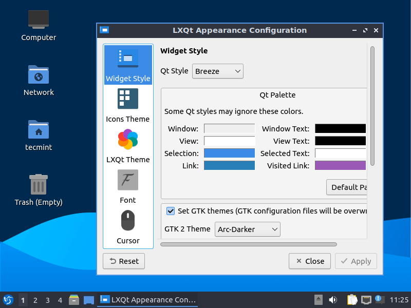 Lubuntu LXQT Appearance