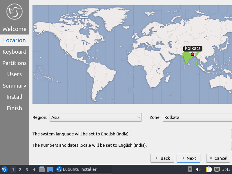 Lubuntu Timezone