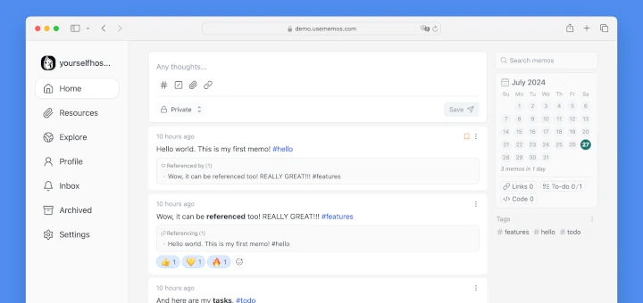 Memos - Self-Hosted Note-Taking App