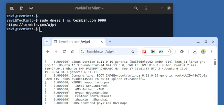 termbin - terminal output sharing tool