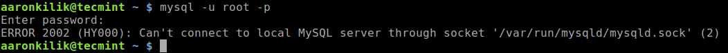 Can't Connect to Local MySQL Server