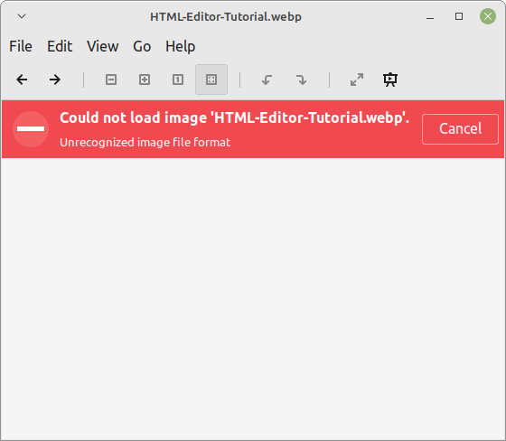 could not load image webp error