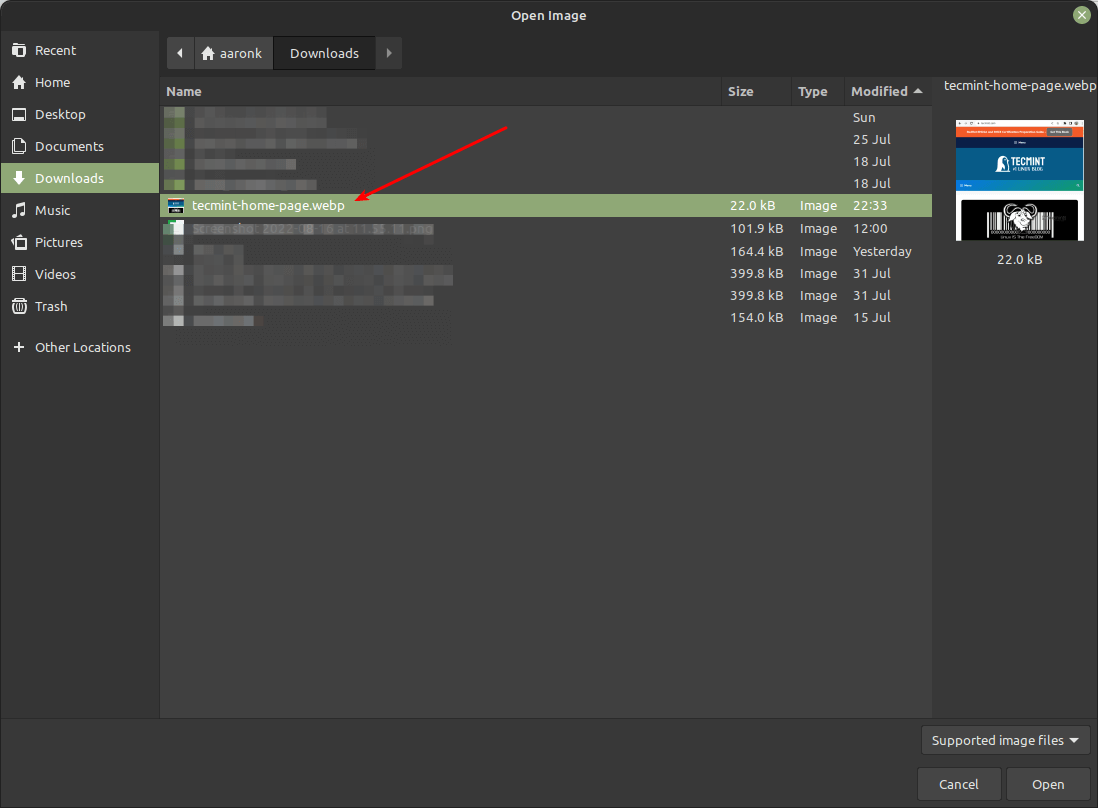Open WebP Image in Linux