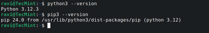 Check Python and PIP Version